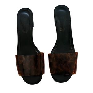 Tortoise Shell Kitten Heel Slip-On